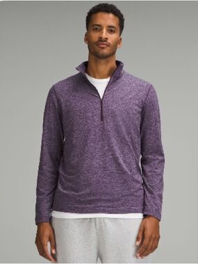 lululemon athletica Soft Jersey Half-Zip Heathered Dramatic Magenta Pullover XXL